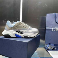 Load image into Gallery viewer, Dior Men B22 Sneaker White and Blue Technical Mesh and Gray Calfskin