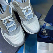 Load image into Gallery viewer, Dior Men B22 Sneaker White and Blue Technical Mesh and Gray Calfskin