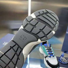 Load image into Gallery viewer, Dior Men B22 Sneaker White and Blue Technical Mesh with Deep Green and Black Smooth Calfskin