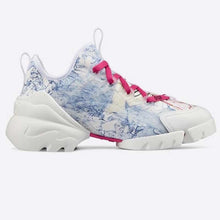 Load image into Gallery viewer, Dior Women D-Connect Sneaker Blue Technical Fabric with Dior Around the World Print