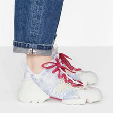 Load image into Gallery viewer, Dior Women D-Connect Sneaker Blue Technical Fabric with Dior Around the World Print