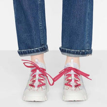 Load image into Gallery viewer, Dior Women D-Connect Sneaker Blue Technical Fabric with Dior Around the World Print