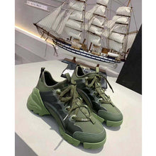 Load image into Gallery viewer, Dior Women D-Connect Sneaker Khaki Technical Fabric Neoprene-Dark Green