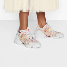 Load image into Gallery viewer, Dior Women D-Connect Sneaker White Technical Fabric with Dior In Heart Lights Print
