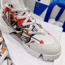 Load image into Gallery viewer, Dior Women D-Connect Sneaker White Technical Fabric with Red and Black Cupidon Print