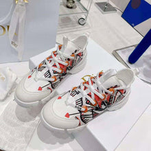 Load image into Gallery viewer, Dior Women D-Connect Sneaker White Technical Fabric with Red and Black Cupidon Print