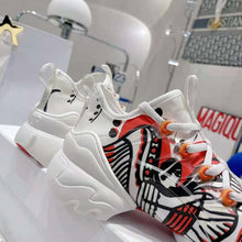Load image into Gallery viewer, Dior Women D-Connect Sneaker White Technical Fabric with Red and Black Cupidon Print