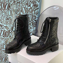 Load image into Gallery viewer, Dior Women D-Leader Ankle Boot Black Quilted Cannage Calfskin
