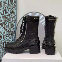 Load image into Gallery viewer, Dior Women D-Leader Ankle Boot Black Quilted Cannage Calfskin