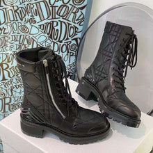 Load image into Gallery viewer, Dior Women D-Leader Ankle Boot Black Quilted Cannage Calfskin