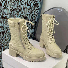 Load image into Gallery viewer, Dior Women D-Leader Ankle Boot White Quilted Cannage Calfskin