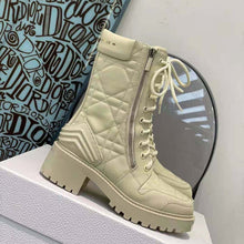 Load image into Gallery viewer, Dior Women D-Leader Ankle Boot White Quilted Cannage Calfskin