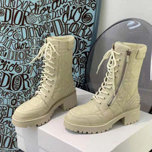 Load image into Gallery viewer, Dior Women D-Leader Ankle Boot White Quilted Cannage Calfskin