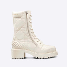 Load image into Gallery viewer, Dior Women D-Leader Ankle Boot White Quilted Cannage Calfskin