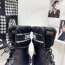 Load image into Gallery viewer, Dior Women D-Major Ankle Boot Black Calfskin and Lambskin Wool