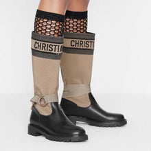Load image into Gallery viewer, Dior Women D-Major Boot Taupe and Black Technical Fabric and Calfskin