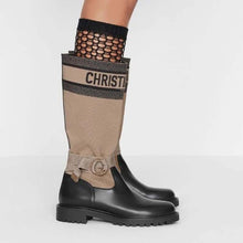Load image into Gallery viewer, Dior Women D-Major Boot Taupe and Black Technical Fabric and Calfskin