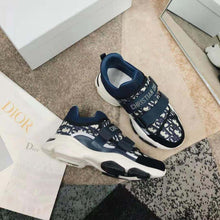 Load image into Gallery viewer, Dior Women D-Wander Sneaker Deep Blue Dior Oblique Technical Fabric