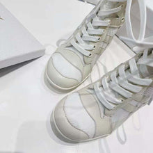 Load image into Gallery viewer, Dior Women D-zenith Heeled Ankle Boot White Calfskin and Deep Blue Technical Knit