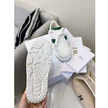 Load image into Gallery viewer, Dior Women Dior-ID Sneaker White and Green Calfskin and Rubber