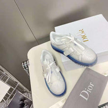 Load image into Gallery viewer, Dior Women Dior-Id Sneaker White Calfskin and Deep Blue Transparent Rubber