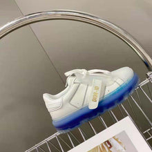 Load image into Gallery viewer, Dior Women Dior-Id Sneaker White Calfskin and Deep Blue Transparent Rubber