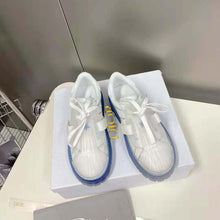 Load image into Gallery viewer, Dior Women Dior-Id Sneaker White Calfskin and Deep Blue Transparent Rubber