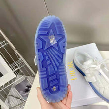 Load image into Gallery viewer, Dior Women Dior-Id Sneaker White Calfskin and Deep Blue Transparent Rubber