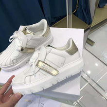 Load image into Gallery viewer, Dior Women Dior-id Sneaker White Calfskin and Gold-Tone Laminate