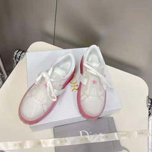 Load image into Gallery viewer, Dior Women Dior-Id Sneaker White Calfskin and Transparent Red Rubber
