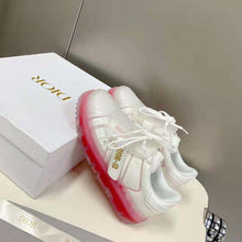 Load image into Gallery viewer, Dior Women Dior-Id Sneaker White Calfskin and Transparent Red Rubber