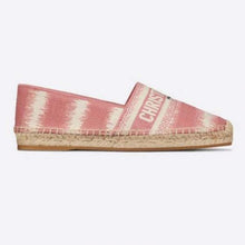 Load image into Gallery viewer, Dior Women Dior Granville Espadrille Dark Nude D-Stripes Embroidered Cotton