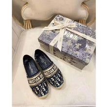 Load image into Gallery viewer, Dior Women Dior Granville Espadrille Deep Blue Dior Oblique Embroidered Cotton