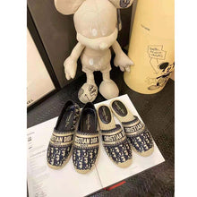 Load image into Gallery viewer, Dior Women Dior Granville Espadrille Deep Blue Dior Oblique Embroidered Cotton