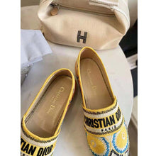 Load image into Gallery viewer, Dior Women Dior Granville Espadrille Turquoise Dior In Lights Embroidered Cotton