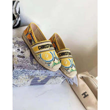 Load image into Gallery viewer, Dior Women Dior Granville Espadrille Turquoise Dior In Lights Embroidered Cotton