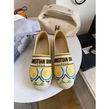 Load image into Gallery viewer, Dior Women Dior Granville Espadrille Turquoise Dior In Lights Embroidered Cotton