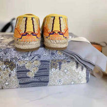 Load image into Gallery viewer, Dior Women Dior Granville Espadrille Turquoise Dior In Lights Embroidered Cotton