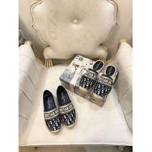 Load image into Gallery viewer, Dior Women Dior Granville Mule Deep Blue Dior Oblique Embroidered Cotton