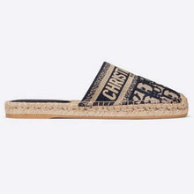 Load image into Gallery viewer, Dior Women Dior Granville Mule Deep Blue Dior Oblique Embroidered Cotton