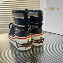 Load image into Gallery viewer, Dior Women Dioralps Snow Ankle Boot Deep Blue Dior Oblique Shiny Nylon