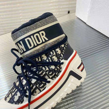 Load image into Gallery viewer, Dior Women Dioralps Snow Ankle Boot Deep Blue Dior Oblique Shiny Nylon