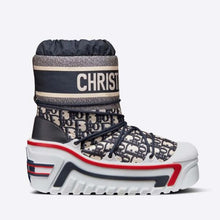 Load image into Gallery viewer, Dior Women Dioralps Snow Ankle Boot Deep Blue Dior Oblique Shiny Nylon
