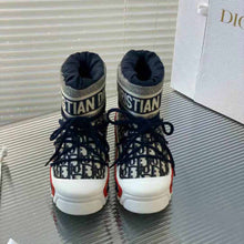 Load image into Gallery viewer, Dior Women Dioralps Snow Ankle Boot Deep Blue Dior Oblique Shiny Nylon