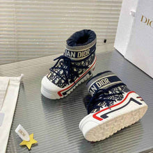 Load image into Gallery viewer, Dior Women Dioralps Snow Ankle Boot Deep Blue Dior Oblique Shiny Nylon