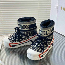 Load image into Gallery viewer, Dior Women Dioralps Snow Ankle Boot Deep Blue Dior Oblique Shiny Nylon