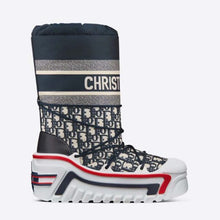 Load image into Gallery viewer, Dior Women Dioralps Snow Boot Deep Blue Dior Oblique Shiny Nylon