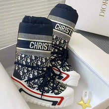Load image into Gallery viewer, Dior Women Dioralps Snow Boot Deep Blue Dior Oblique Shiny Nylon