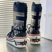 Load image into Gallery viewer, Dior Women Dioralps Snow Boot Deep Blue Dior Oblique Shiny Nylon