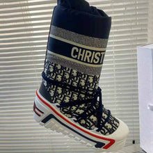 Load image into Gallery viewer, Dior Women Dioralps Snow Boot Deep Blue Dior Oblique Shiny Nylon